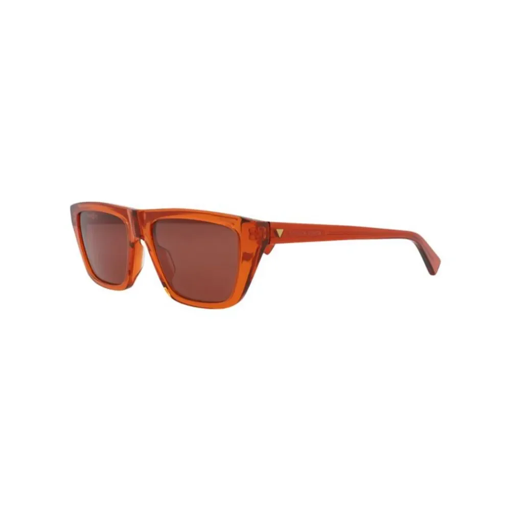 Bottega Veneta Square-Frame Recycled Acetate Sunglasses Orange Womens - Picture 2 of 6